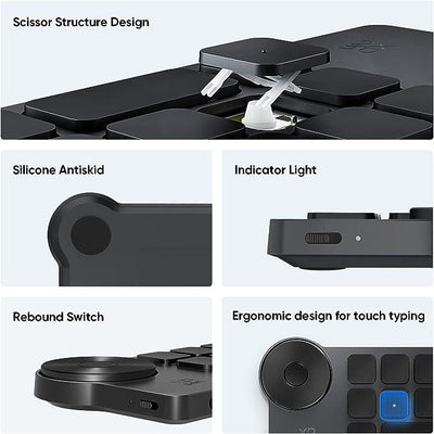 XPPen ACK05 Wireless Shortcut Remote with Bluetooth & 10 Shortcut Keys ...