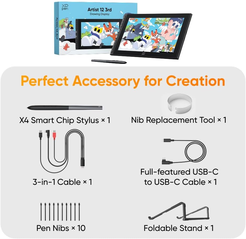 XPPen Artist 12 3rd Gen Pen Display with 16K Pressure Sensitivity